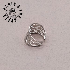 Adjustable Silver Openwork Lattice Ring